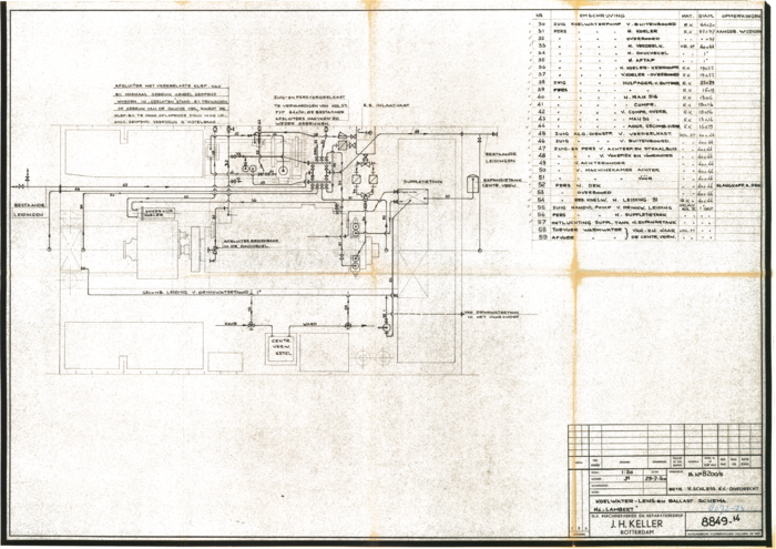 8849-14 Koelwater-, lens- en ballastschema
